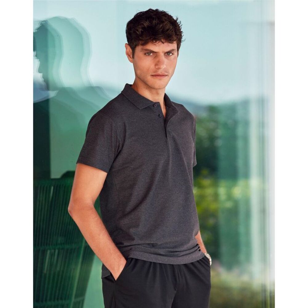 Clique Mens Basic Melange Polo Shirt / Candy Pink